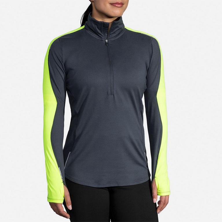 Brooks Nightlife Half Zip Women's Running Jackets - Grey (45908-LITW)